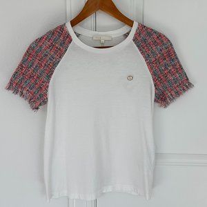 Maje Tweed Style Short Sleeved T-Shirt